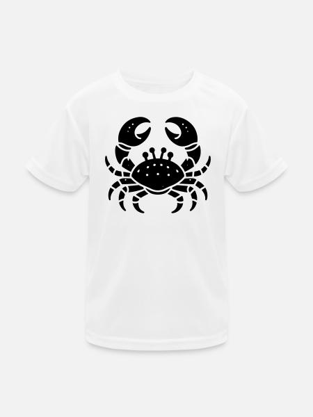 Krebs - Kinder Funktions-T-Shirt - Weiß - Vorne