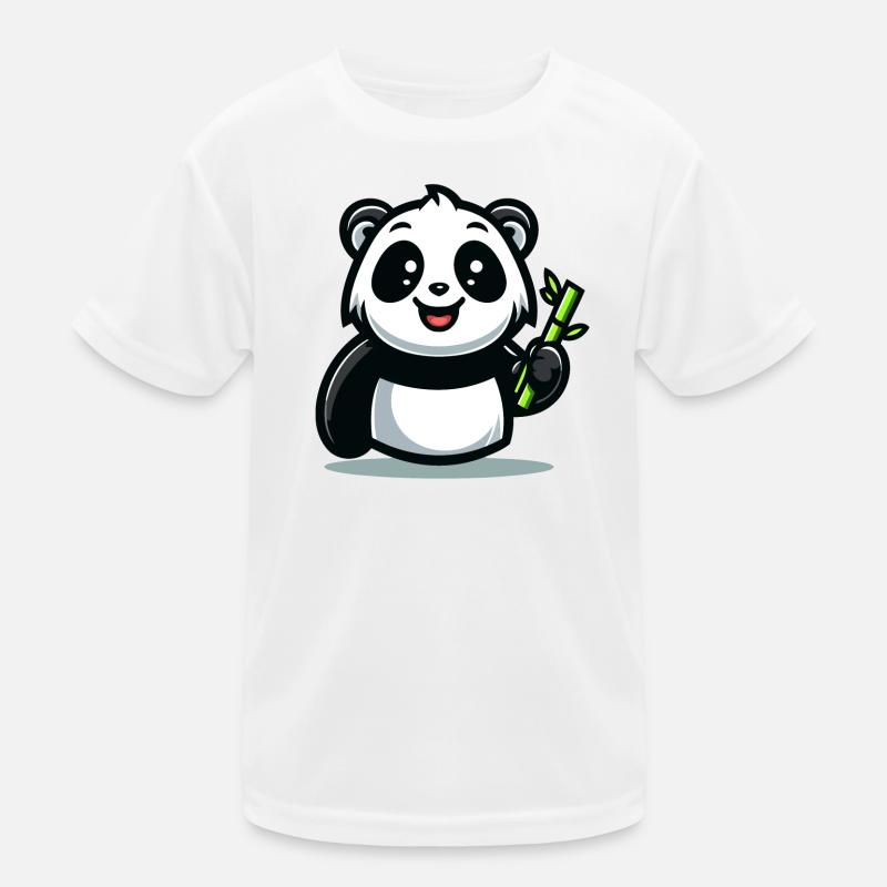 Panda-Snackzeit: Der Bambusfresser - Kinder Funktions-T-Shirt - Weiß