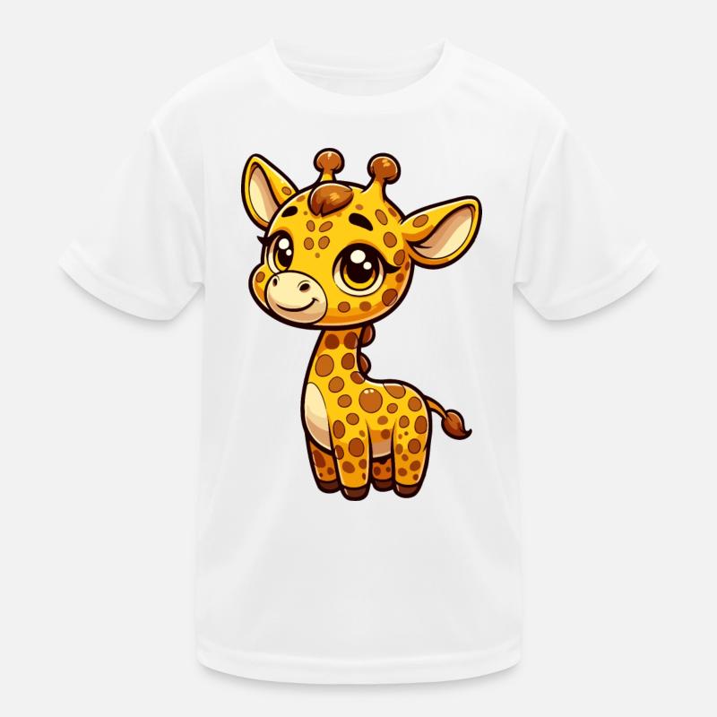 A whimsical cartoon style giraffe Kids Functional T-Shirt