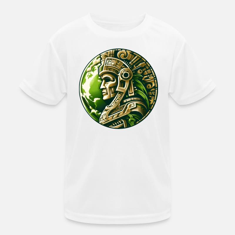 Ancient Aztec Warrior Gold Earth Kids Functional T-Shirt