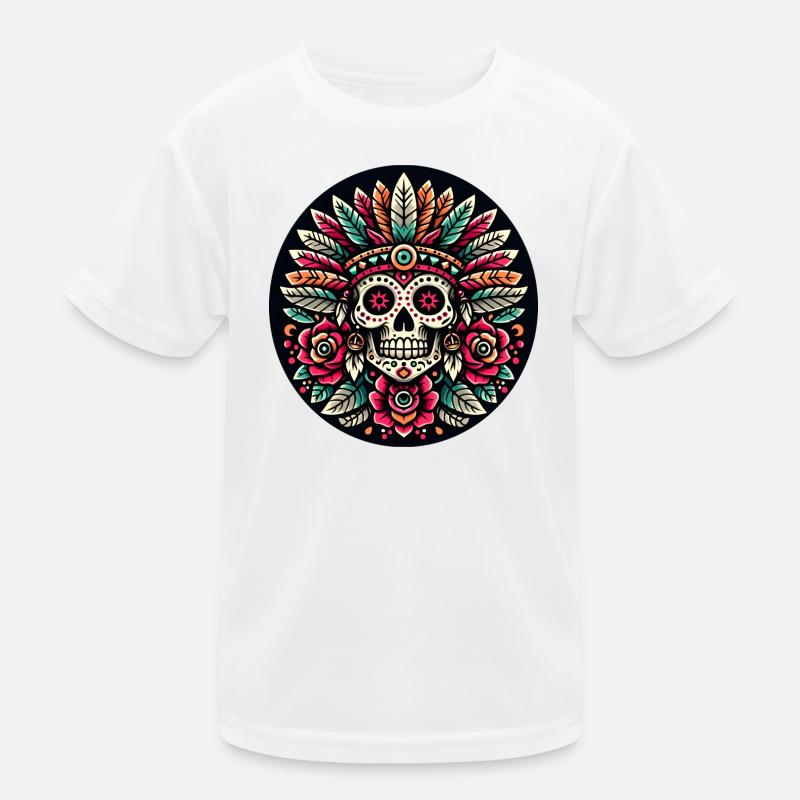 Maya Skull 2 Kinder Funktions-T-Shirt