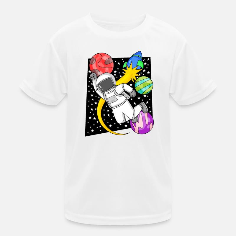 Astronaut Motif Outer Space Kids Functional T-Shirt