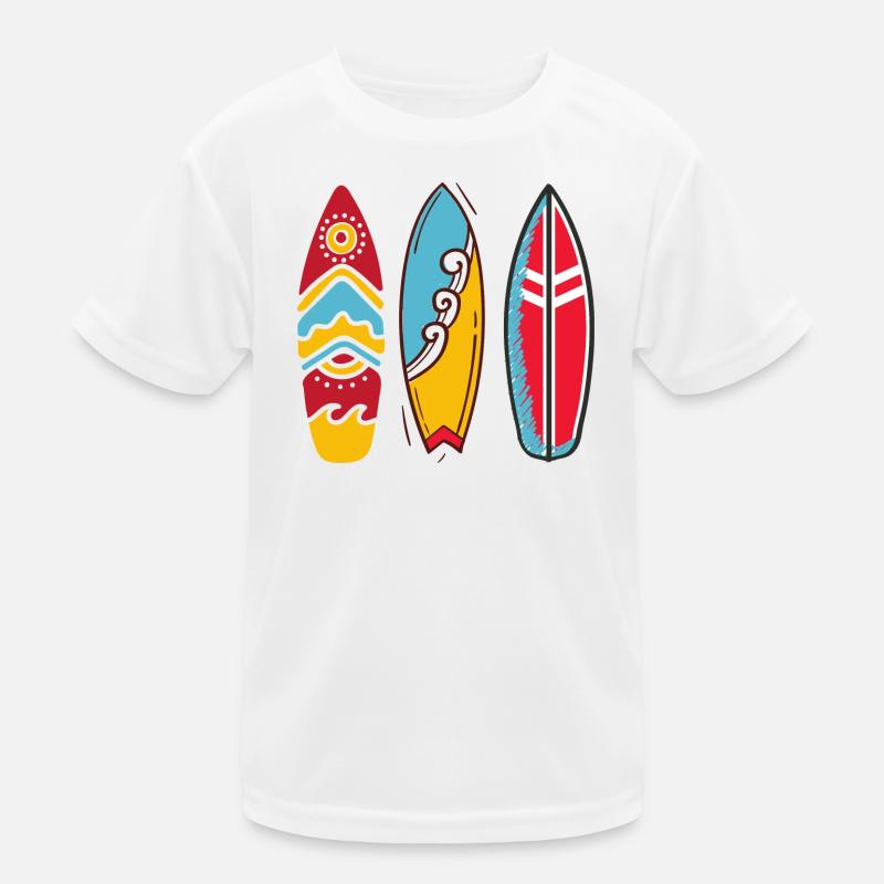 Drei Pop-Art-Surfbretter Kinder Funktions-T-Shirt