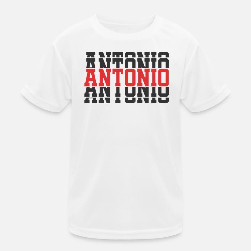 Antonio T-Shirt Geschenkidee gestapelter Text Kinder Funktions-T-Shirt