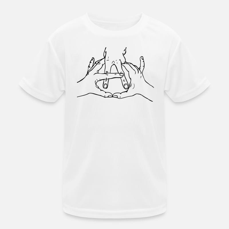 Motif de signe de la main en noir. Refroidir. T-shirt sport Enfant