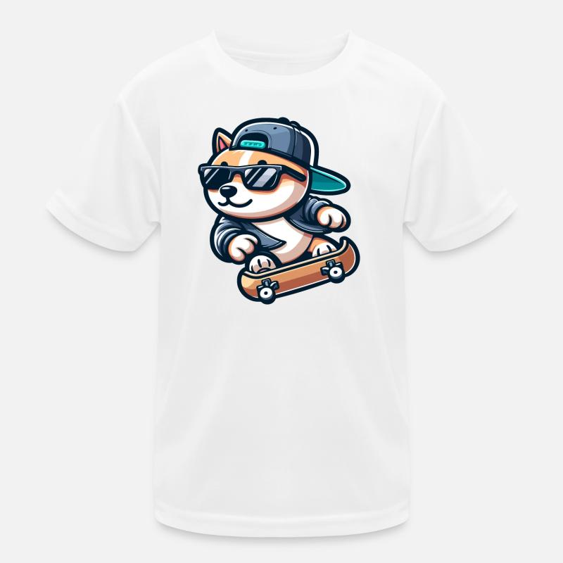 Corgi Boarder: Der Eislauf-Sidekick Kinder Funktions-T-Shirt