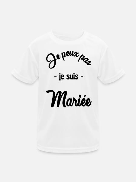 ICH KANN NICHT, ICH BIN VERHEIRATET - Kinder Funktions-T-Shirt - Weiß - Vorne