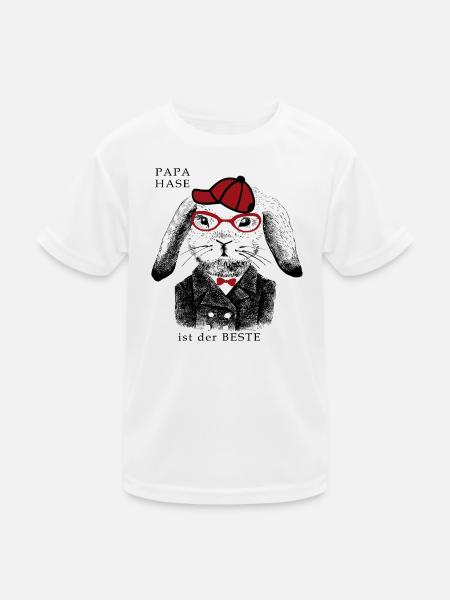 PAPA HASE is the best men's day - Kids Functional T-Shirt - white - Front