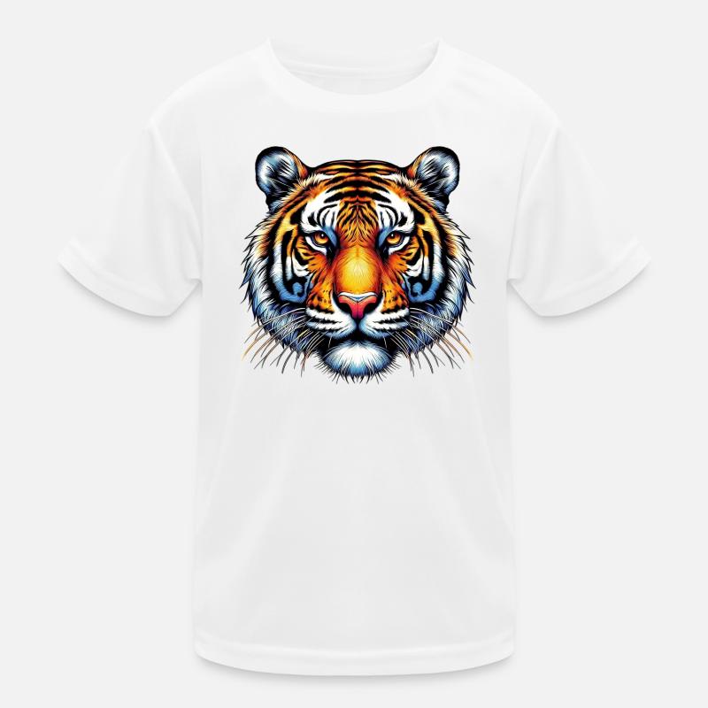 Tiger - Kinder Funktions-T-Shirt - Weiß