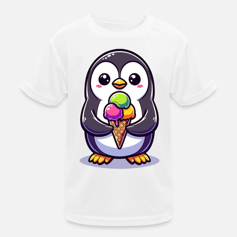 Adorable Penguin Colourful  Kids Functional T-Shirt