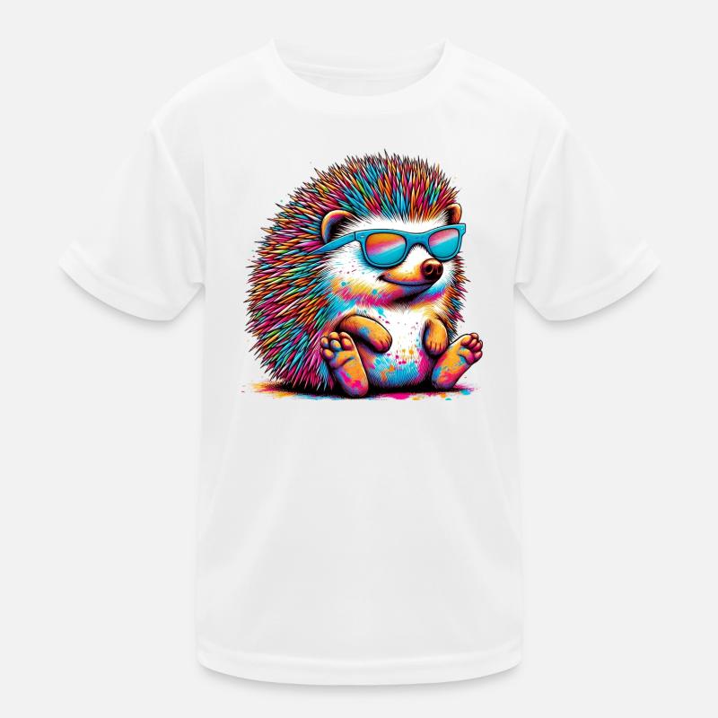 Igel mit Sonnenbrille Kinder Funktions-T-Shirt