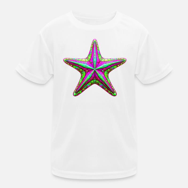 Seestern - Kinder Funktions-T-Shirt - Weiß