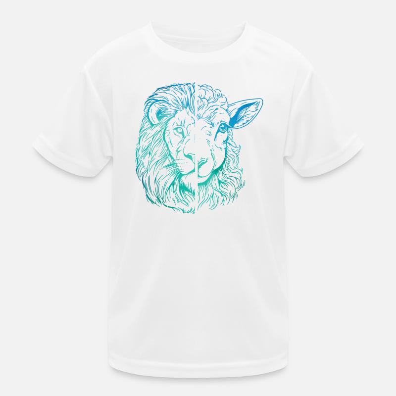 Löwe und Lamm Kinder Funktions-T-Shirt