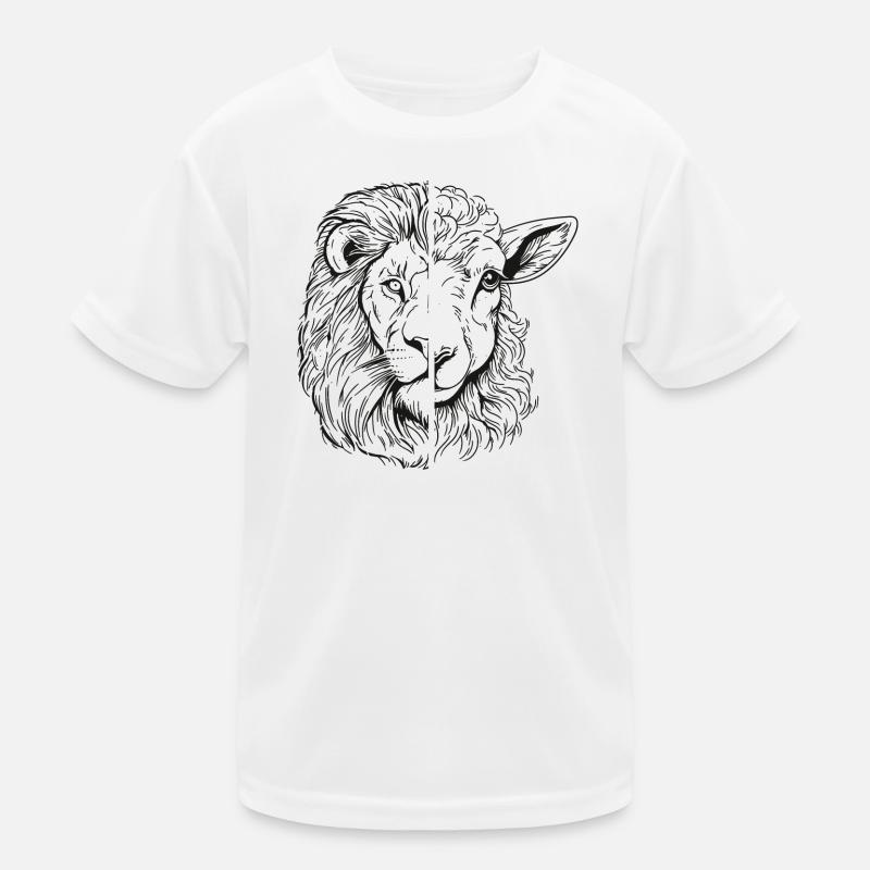 Löwe und Lamm Kinder Funktions-T-Shirt