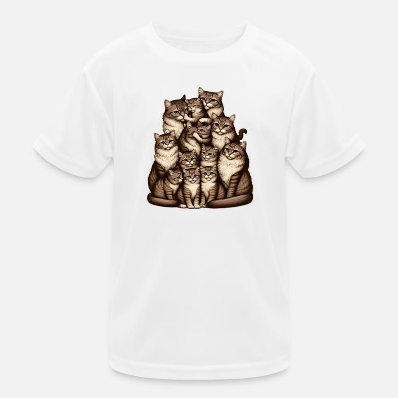 regroupement affectueux de chats et de chatons T-shirt sport Enfant