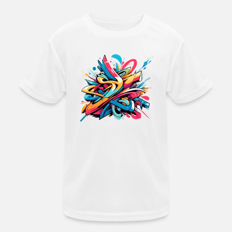 Coole bunte dynamische Graffiti-Illustration Kinder Funktions-T-Shirt