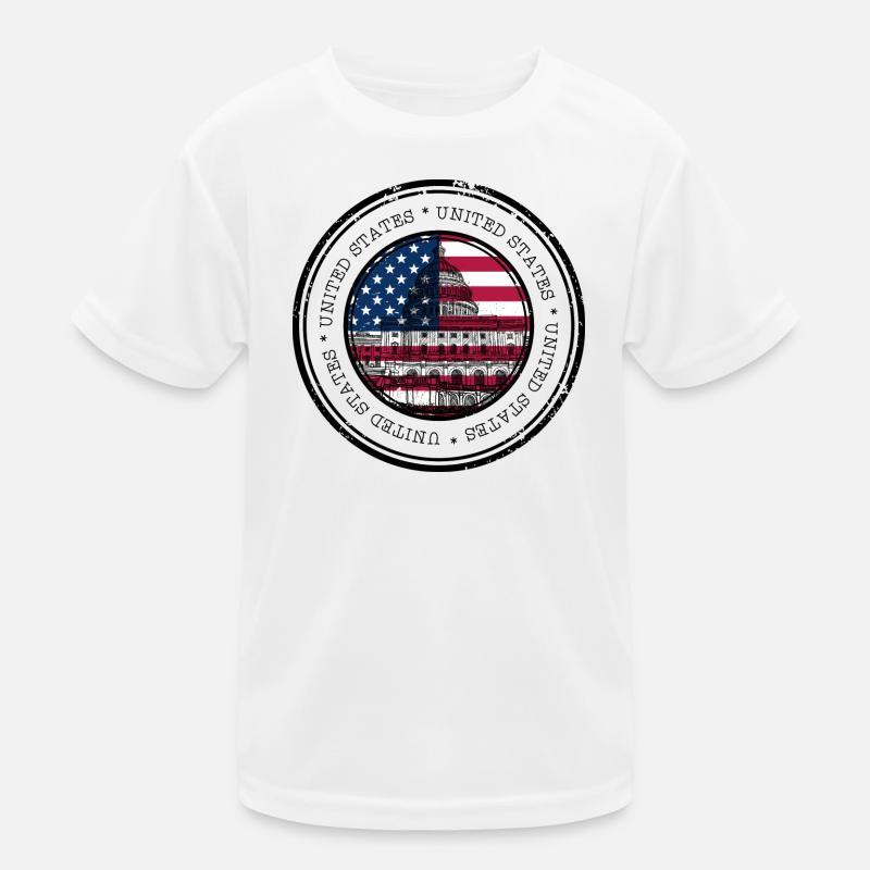 Capitol Flag Circle Emblem Kids Functional T-Shirt