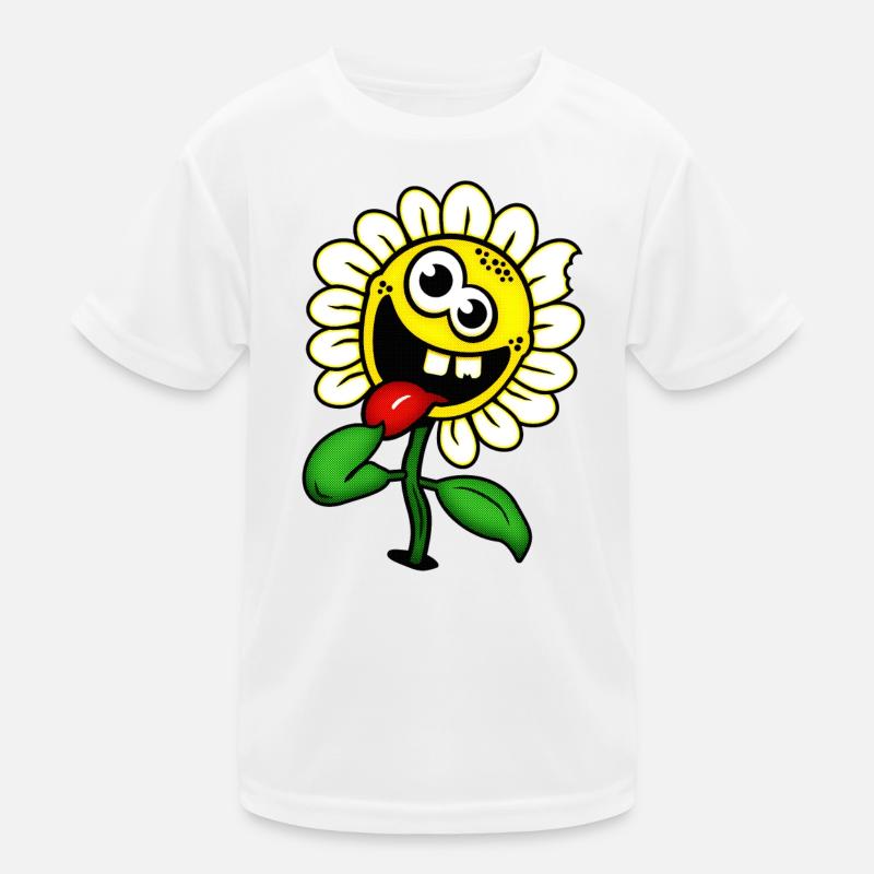 Drôle de fleur heureuse / fleur folle T-shirt sport Enfant