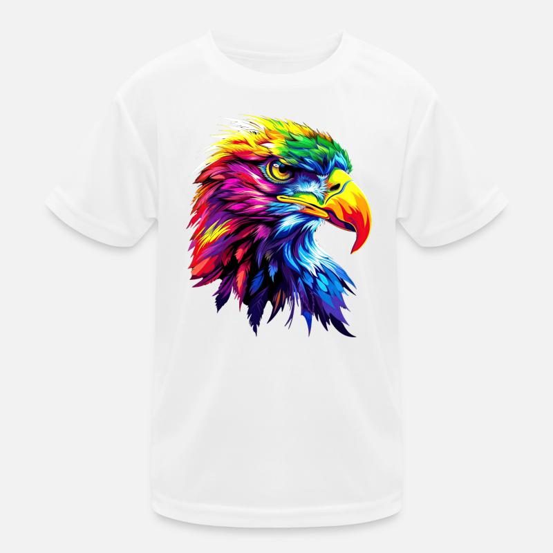 Eagle Pop Art Bright Colors Golden Eagle White-tailed Eagle Kids Functional T-Shirt