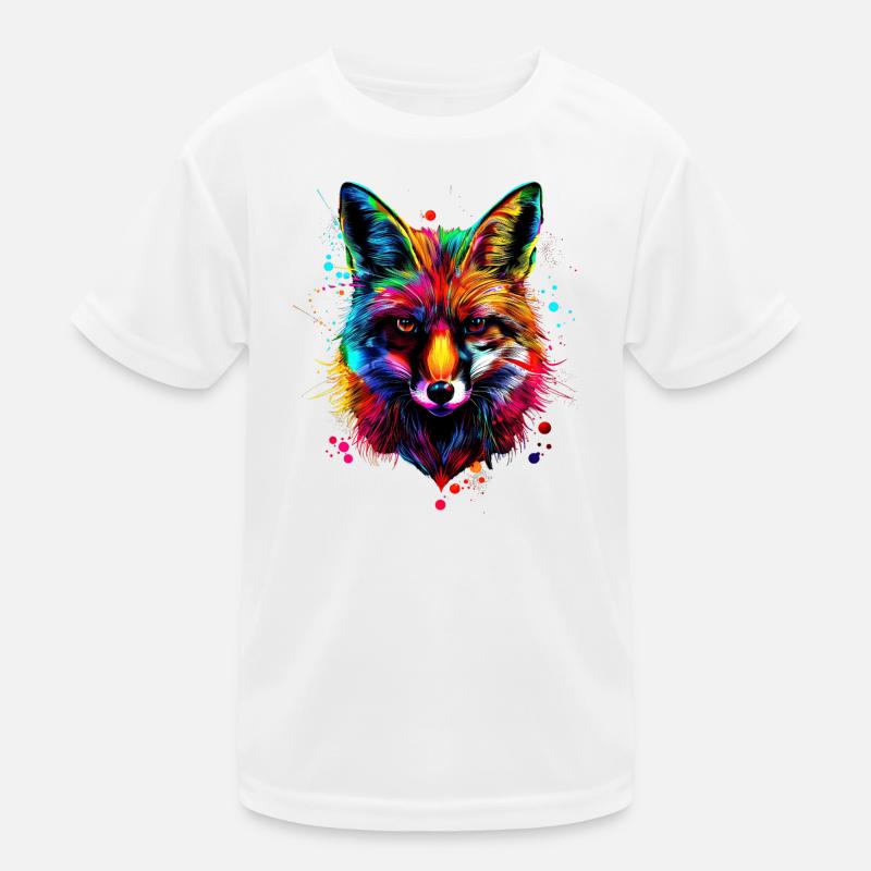Fuchs Pop Art Bunt Fuchsliebhaber Rotfuchs Füchse Kinder Funktions-T-Shirt