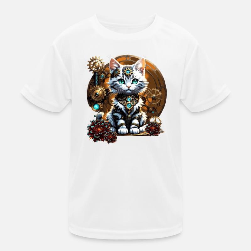 Un mignon petit chaton de style steampunk T-shirt sport Enfant