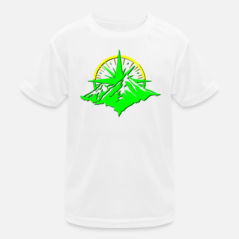 Boussole avec silhouette de montagne T-shirt sport Enfant