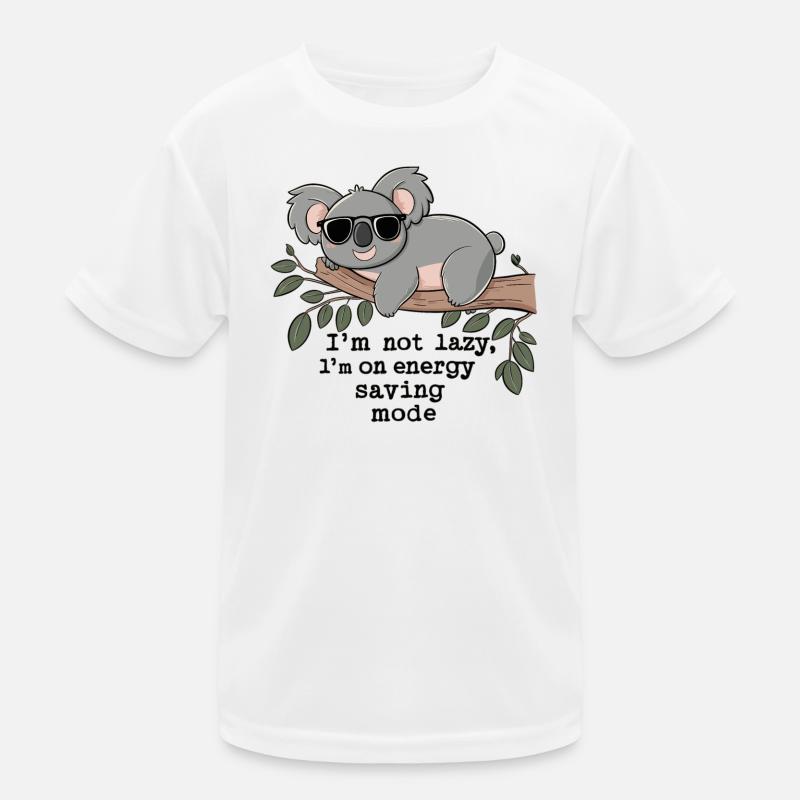 Not Lazy, Just Energy Saving - Koala Relax Kids Functional T-Shirt