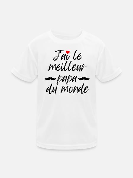 Ich habe den besten Vater der Welt - Kinder Funktions-T-Shirt - Weiß - Vorne
