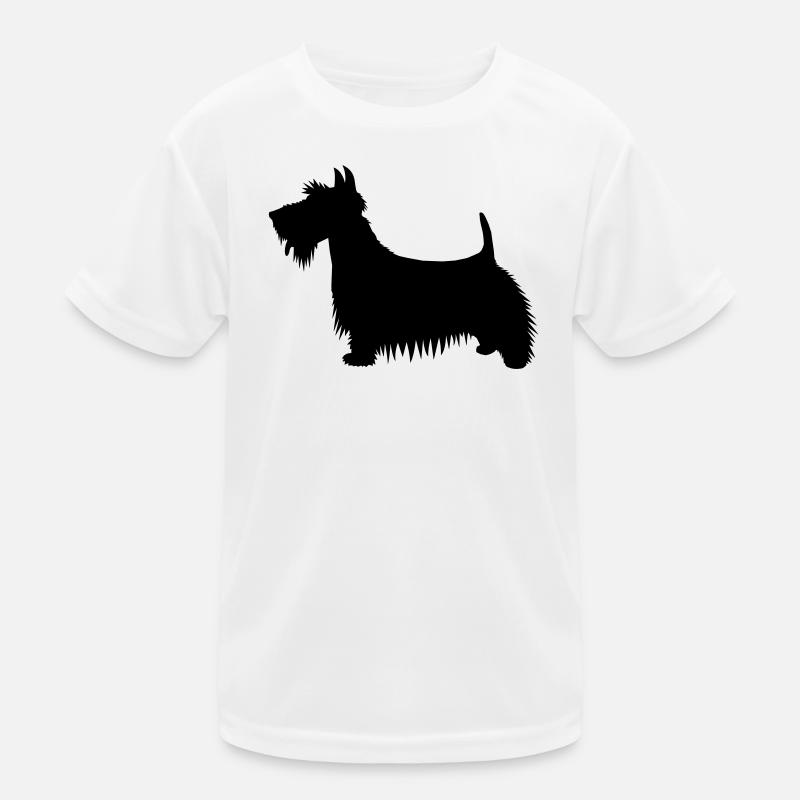 Une illustration de la silhouette d’un chien Scots Terrier T-shirt sport Enfant