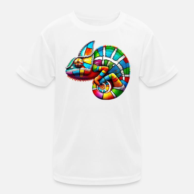 Chamäleon Mondrian Kinder Funktions-T-Shirt