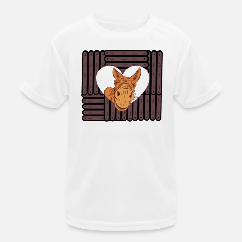 Muli Donkey Ungulate Heart Hearts Valentine's Day Kids Functional T-Shirt