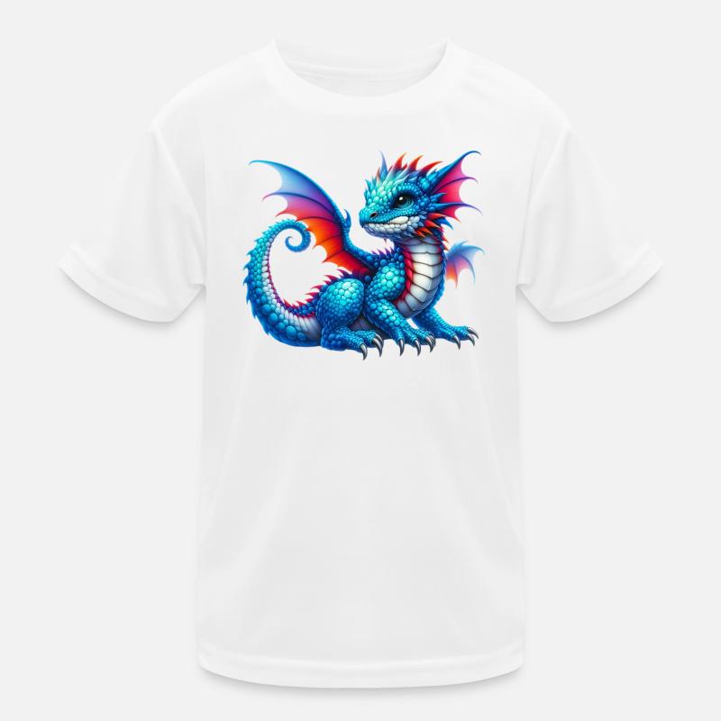 Drache - Kinder Funktions-T-Shirt - Weiß