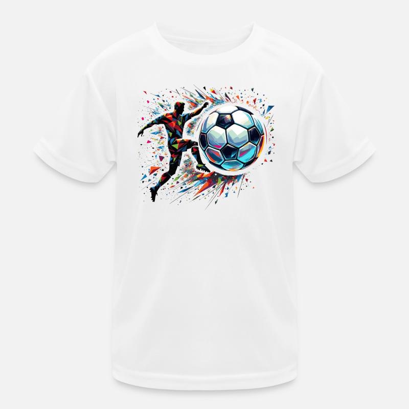 dynamic soccer player playing soccer Kids Functional T-Shirt