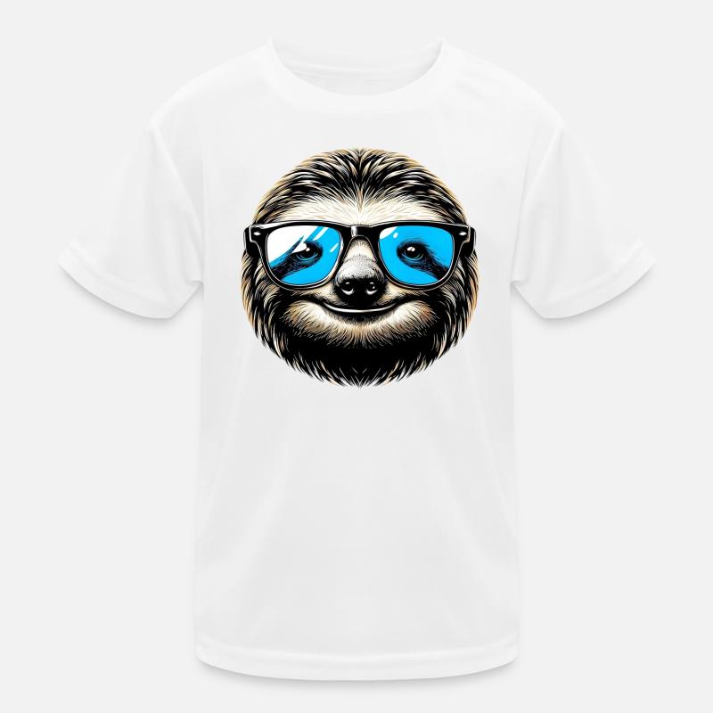 Faultier mit Sonnenbrille Kinder Funktions-T-Shirt