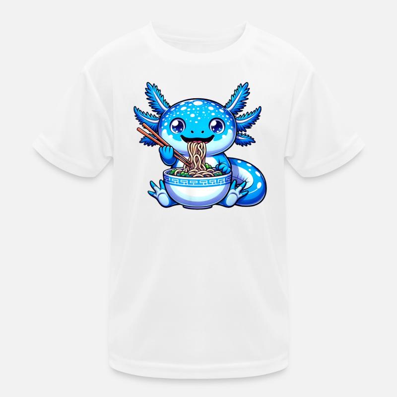 Blaue Nudeln Drachen Essstäbchen Kinder Funktions-T-Shirt