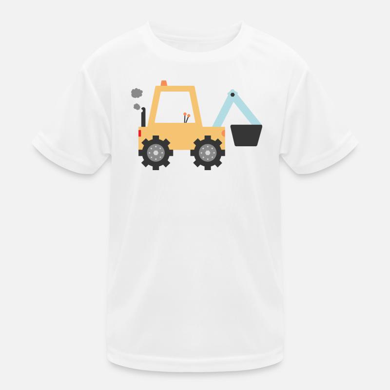 Gelber Bagger Kinder Funktions-T-Shirt