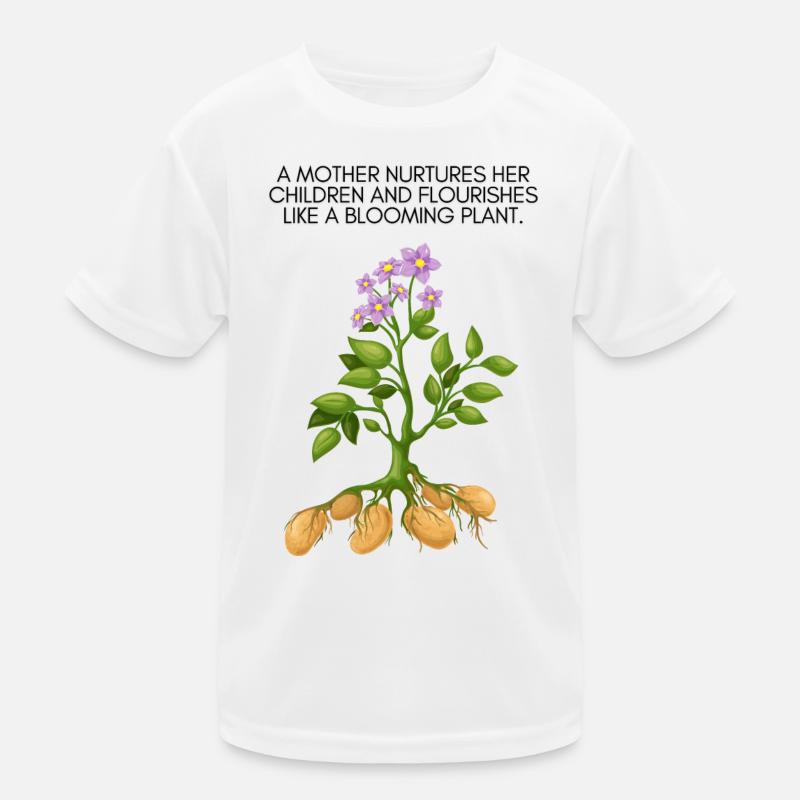Growing Tree Motif - Kids Functional T-Shirt - white