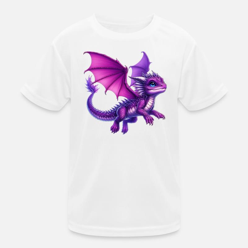 Drache - Kinder Funktions-T-Shirt - Weiß
