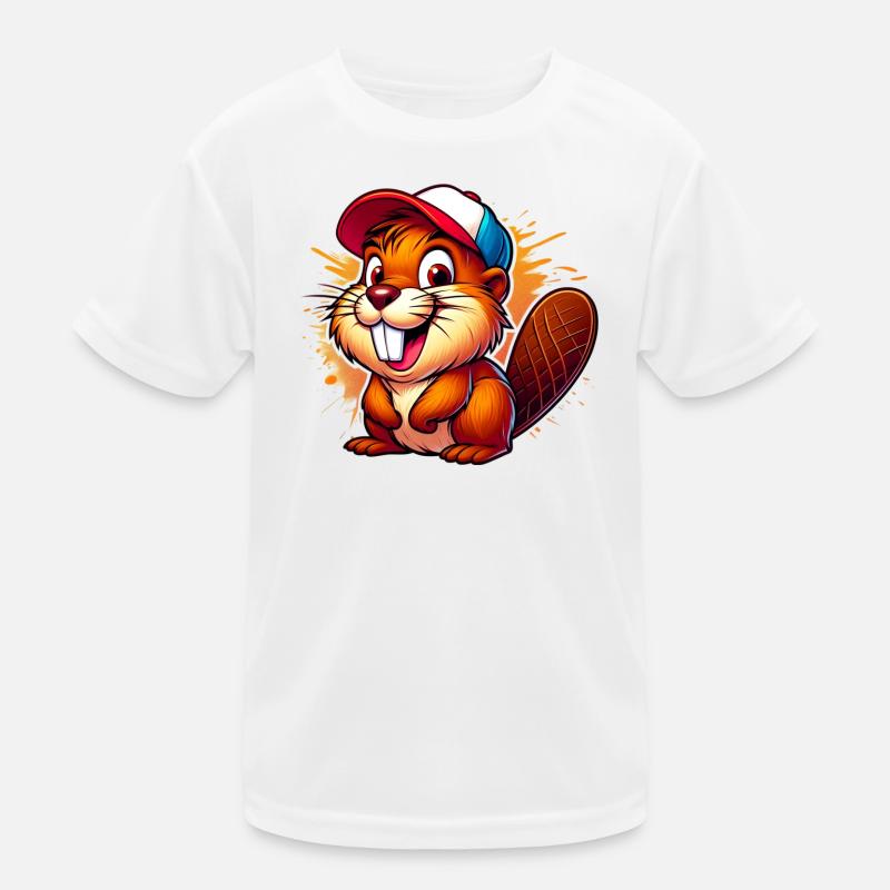 Castor avec casquette de baseball T-shirt sport Enfant
