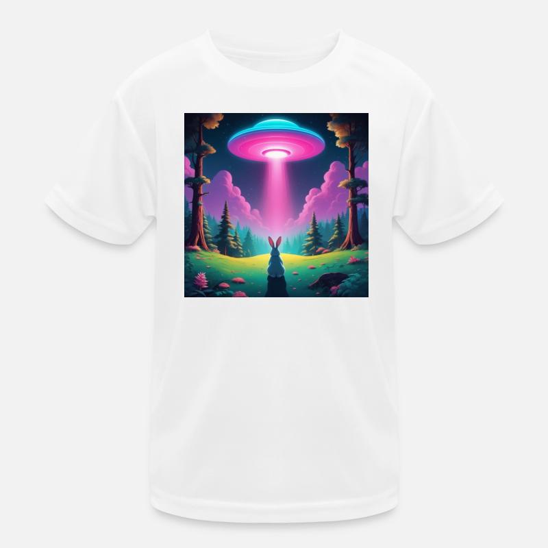 UFO mit Hase Kinder Funktions-T-Shirt