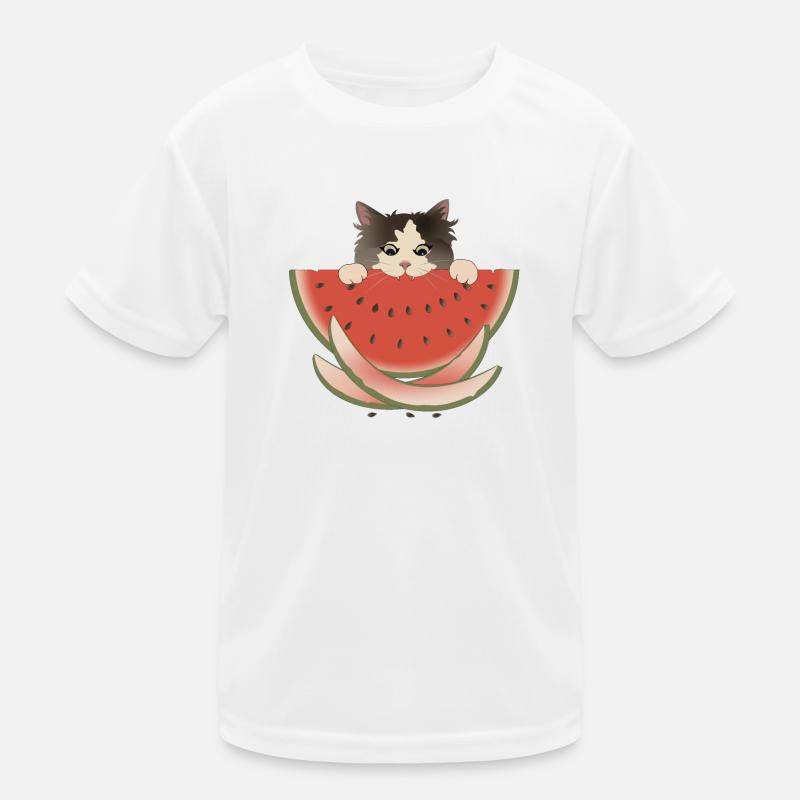Wassermelone Delight Katze Kinder Funktions-T-Shirt