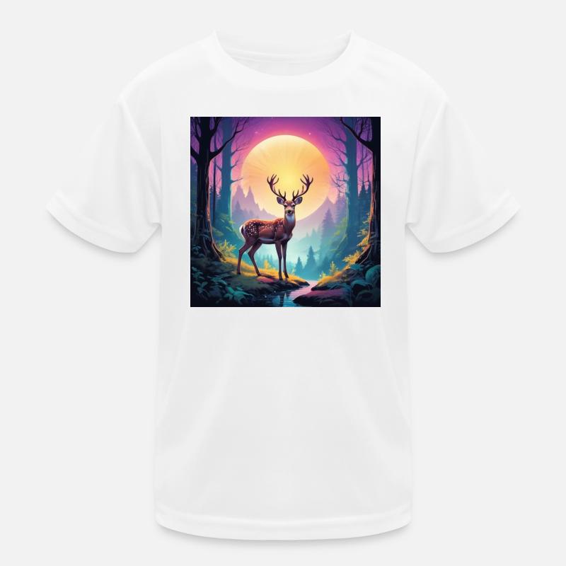 Cerfs dans la forêt T-shirt sport Enfant