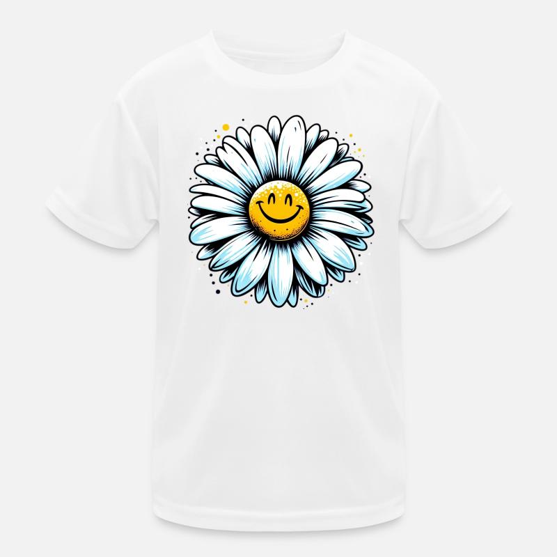 Gänseblümchen - Kinder Funktions-T-Shirt - Weiß