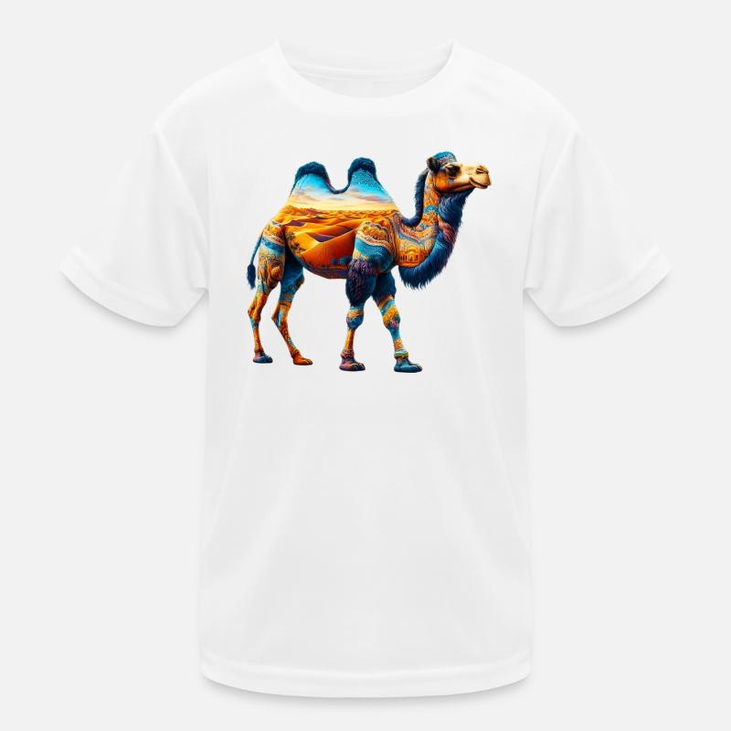 Kamel - Kinder Funktions-T-Shirt - Weiß