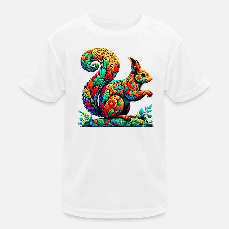 Eichhörnchen - Kinder Funktions-T-Shirt - Weiß