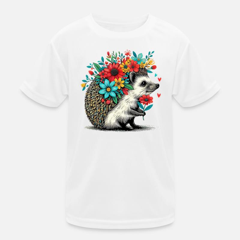 Igel - Kinder Funktions-T-Shirt - Weiß
