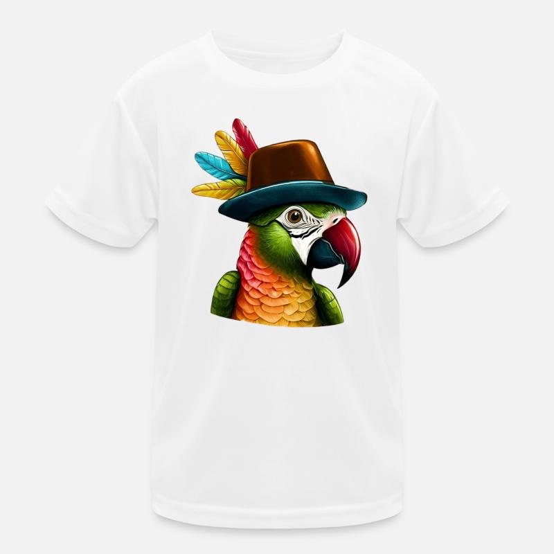Parrot with Hat Kids Functional T-Shirt