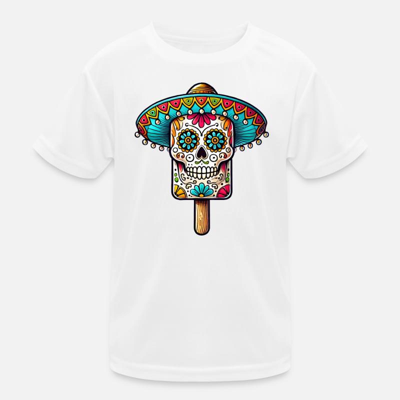 witziges Skull-Eis-Motiv - Día de Muertos Kinder Funktions-T-Shirt