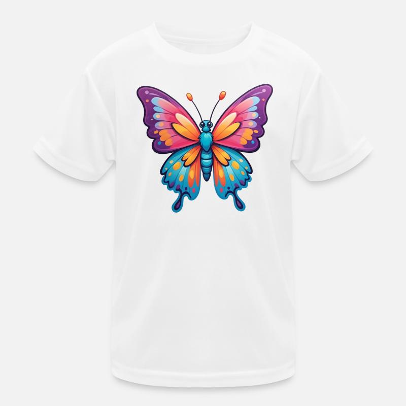 Papillon de dessin animé coloré mignon T-shirt sport Enfant