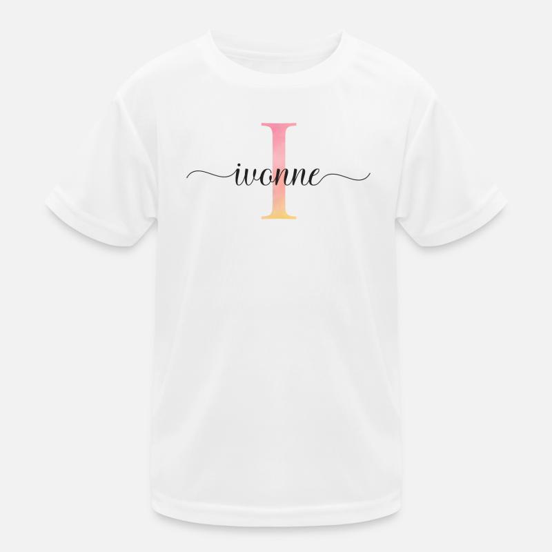 I | Monogram | Name | Ivonne |Watercolor Kids Functional T-Shirt